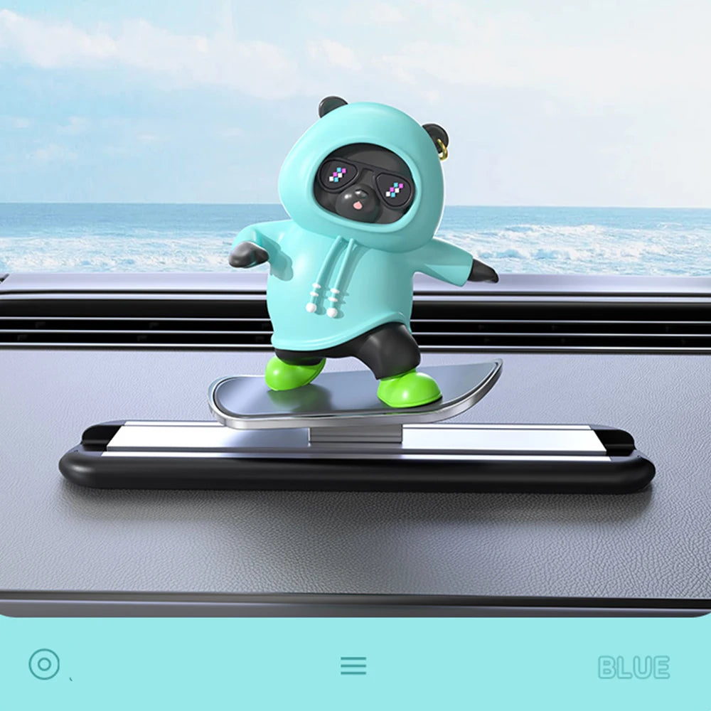 Decorative Skateboarding Bear for Car Dashboard