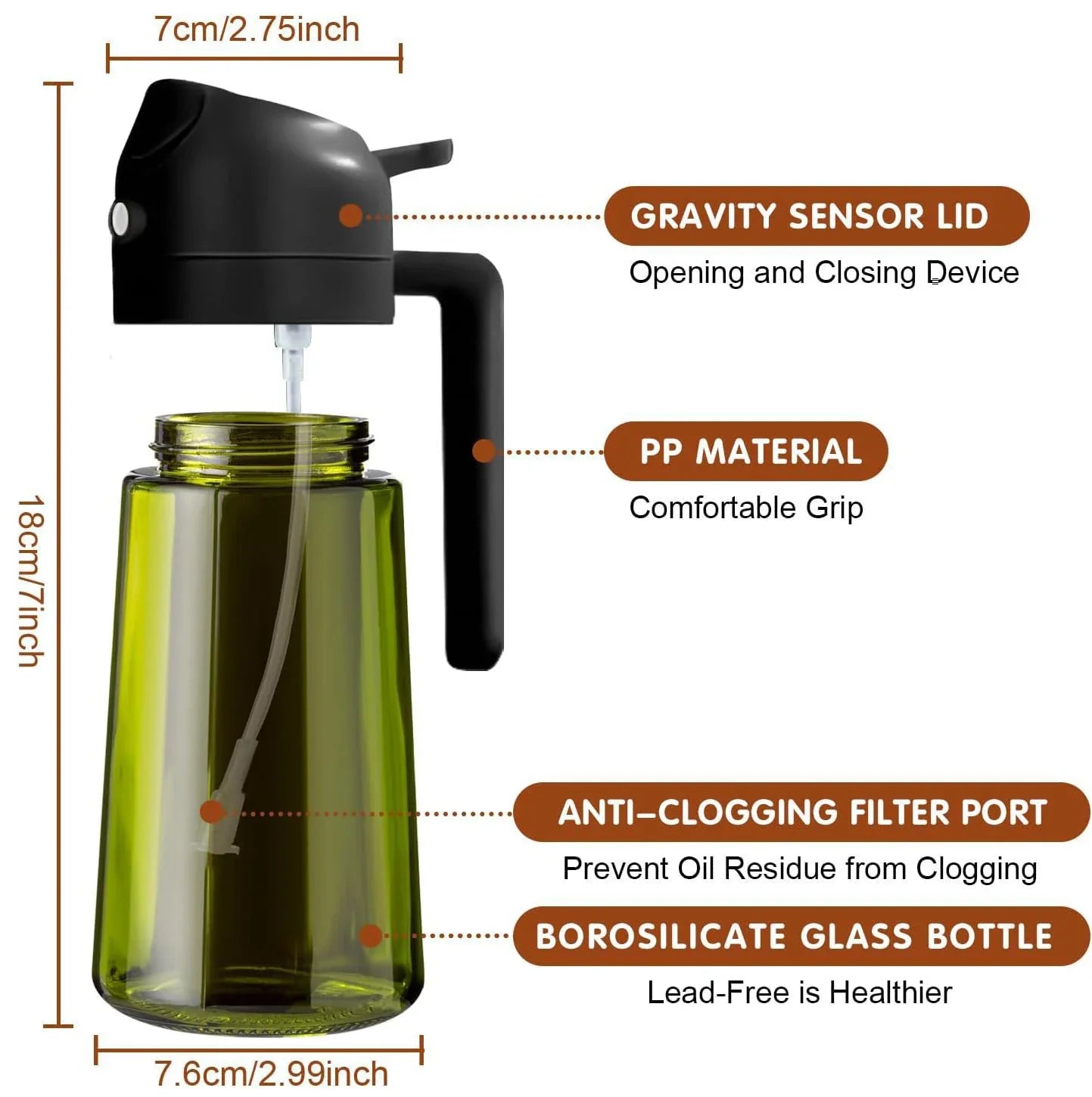 Sunlight-Blocking Dark Oil Sprayer/Dispenser (470 ml)