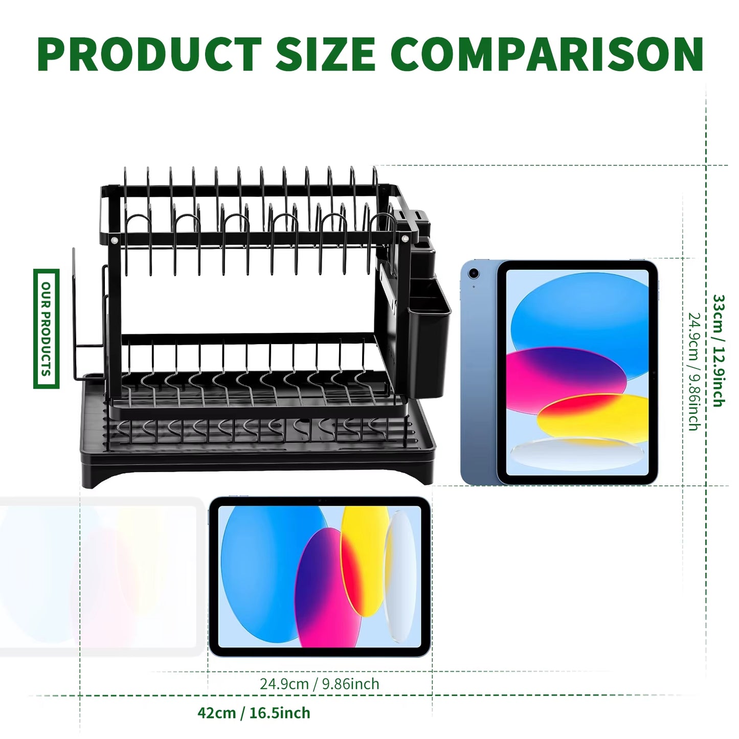 2 Tier Dish Drying Rack