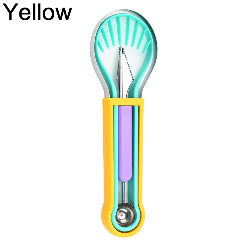 JJYY 3 in 1 Avocado Slicer Shea Corer Butter Fruit Peeler Cutter Pulp Separator Plastic Knife Kitchen Vegetable Tools