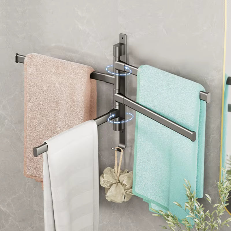 Bathroom Rotatable Towel Rack (Black/White/Gray)