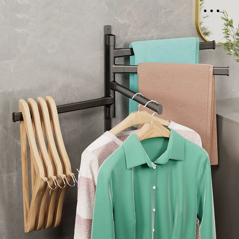 Bathroom Rotatable Towel Rack (Black/White/Gray)