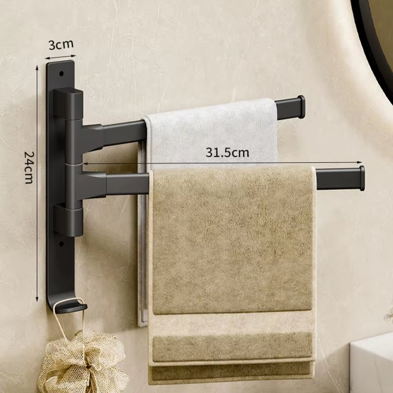 Bathroom Rotatable Towel Rack (Black/White/Gray)