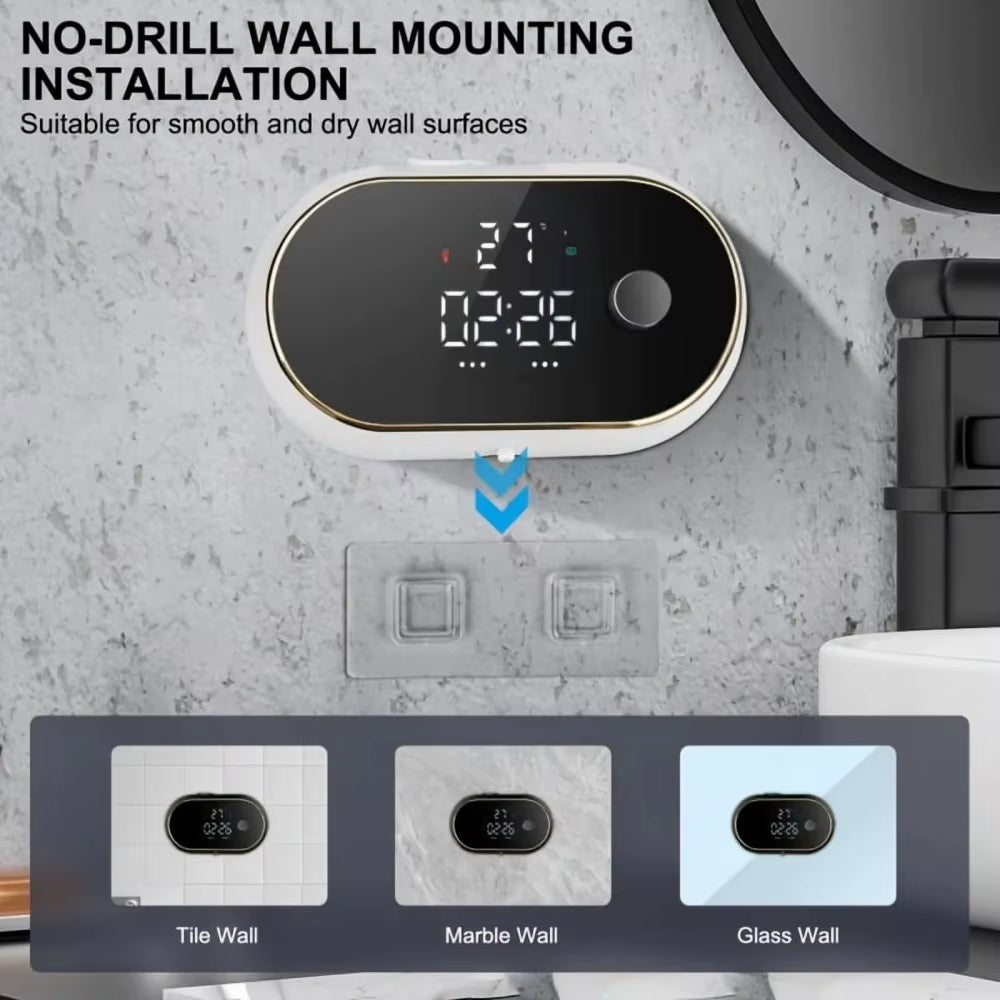 450ML W2 Large Capacity Touchless Wall-Mounted Rechargeable Infrared Induction Automatic Smart Sensor Foam/Liquid Soap Dispenser
