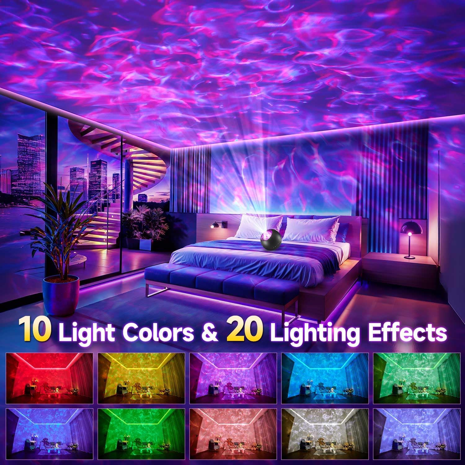 Galaxy Projector for Bedroom Gifts for Teen Boy Gifts, 20Colors Galaxy Light Projector, 15White Noise Led Lights Hifi Bluetooth Speaker,Remote&Timer Ceiling Projector Lights Trendy Stuff