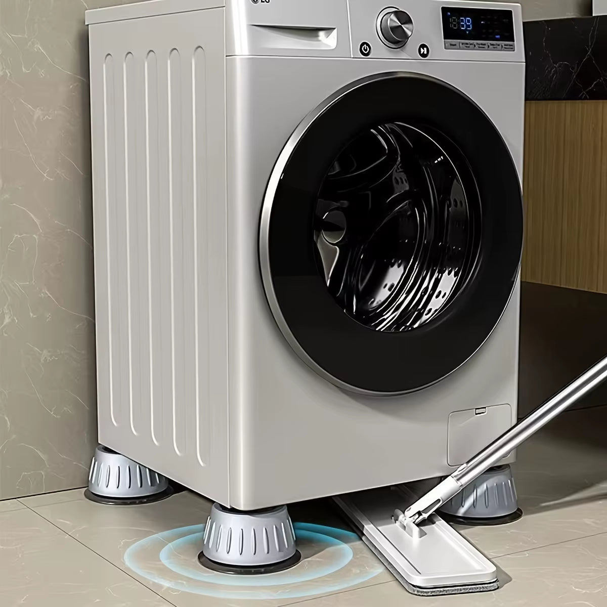 4 Pack of Shockproof Washing Machine Pads - Anti-Slip, Shock-Absorbing and Noise-Reducing Pads for Washing Machine and Dryer Sup