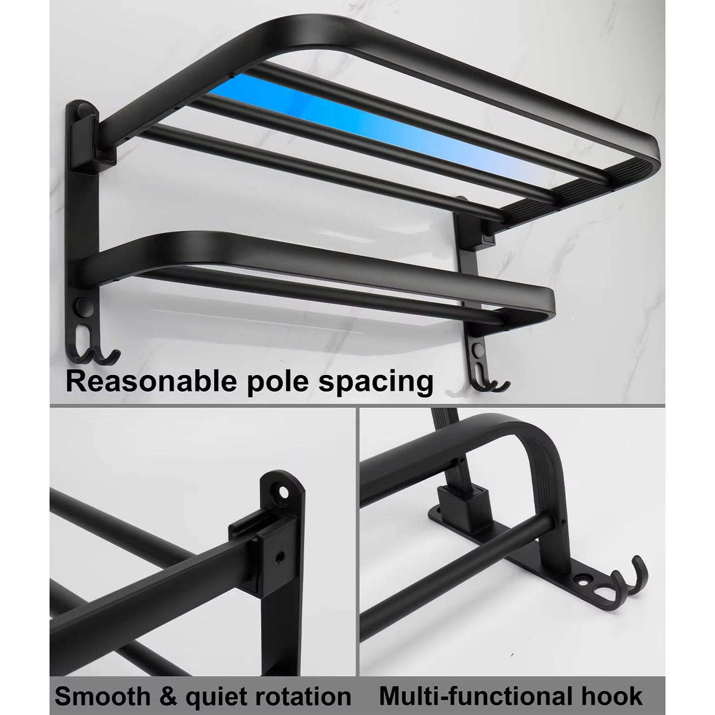 No Drill Wall Mounted Towel Rack