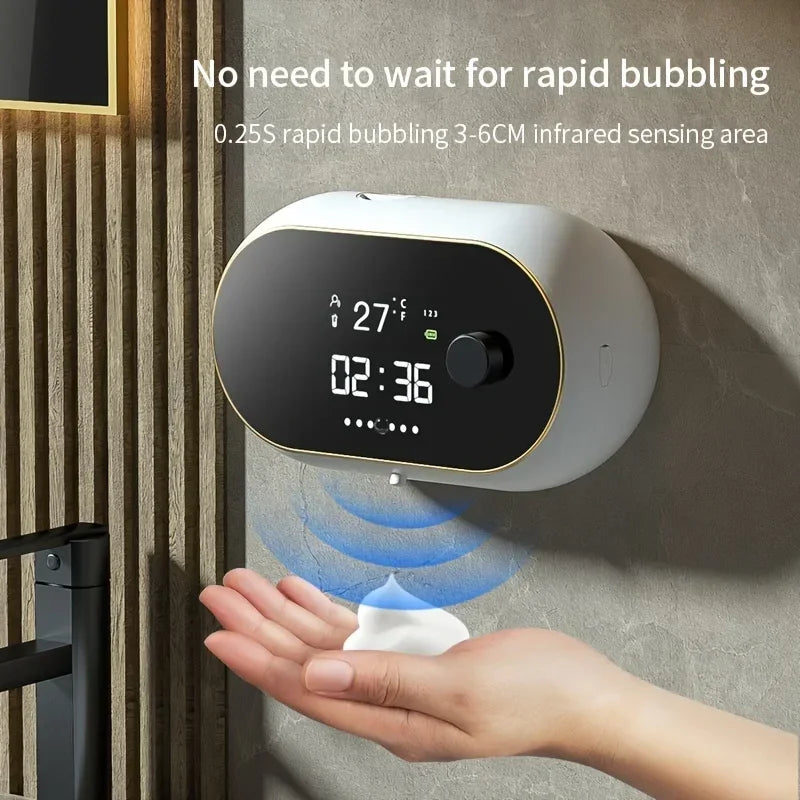 Motion Sensing Soap Dispenser With Time & Temperature Info