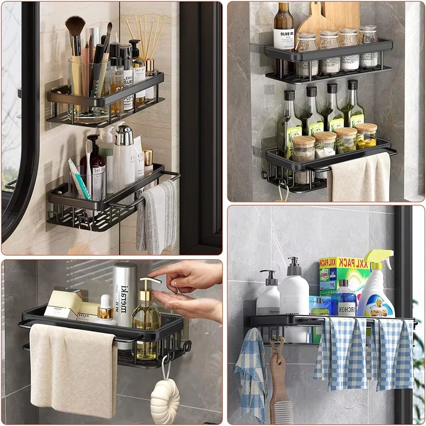 No Drill Bathroom Organizing Shelf