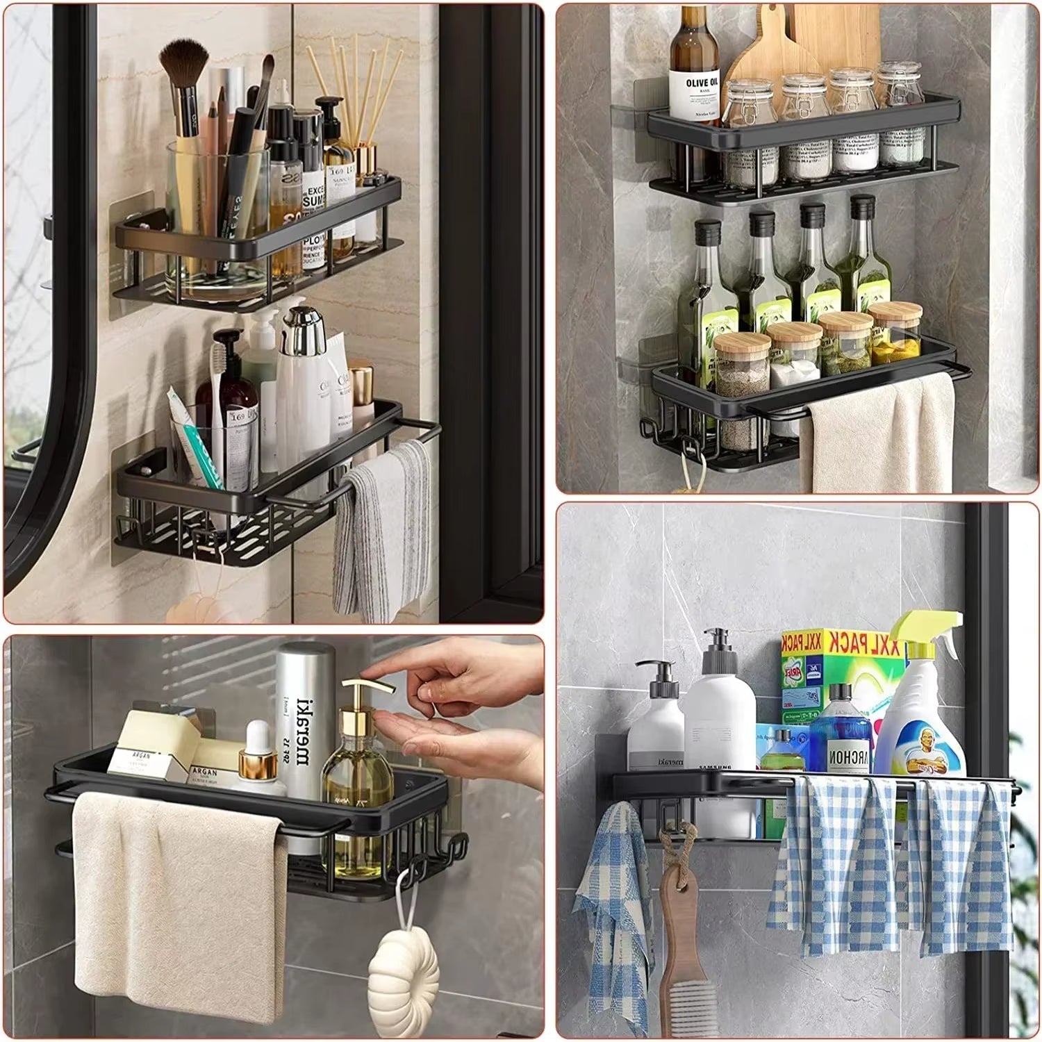 No Drill Bathroom Organizing Shelf