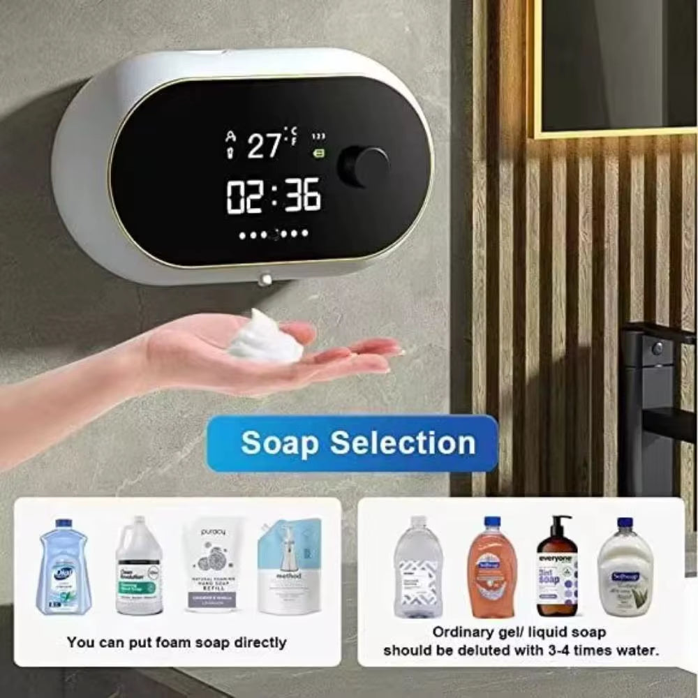 450ML W2 Large Capacity Touchless Wall-Mounted Rechargeable Infrared Induction Automatic Smart Sensor Foam/Liquid Soap Dispenser