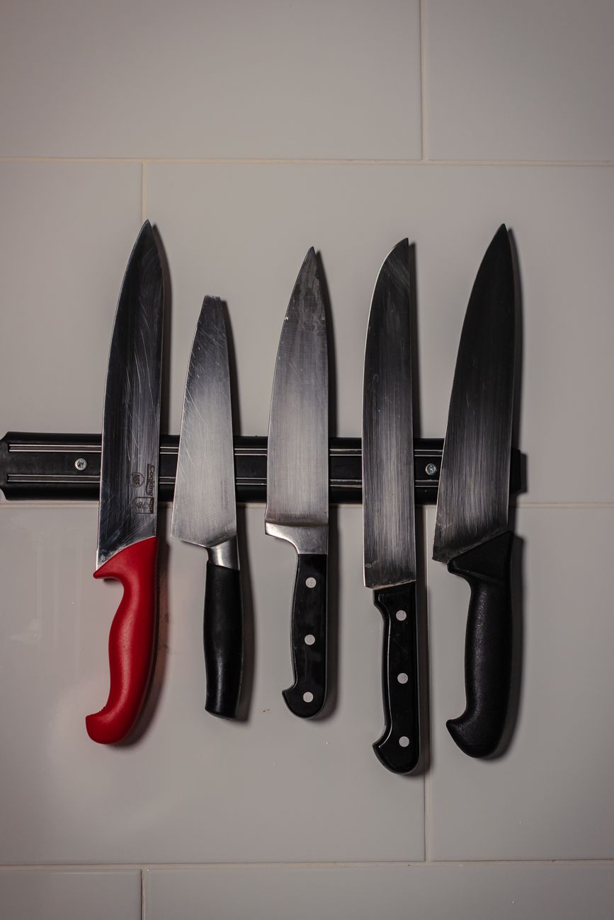 Matte Stainless Steel Magnetic Knife Strip 16"