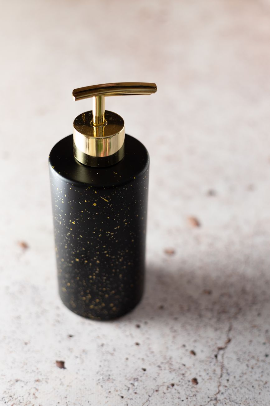 Frosted Glass Soap Dispenser with Brushed Aluminium Pump