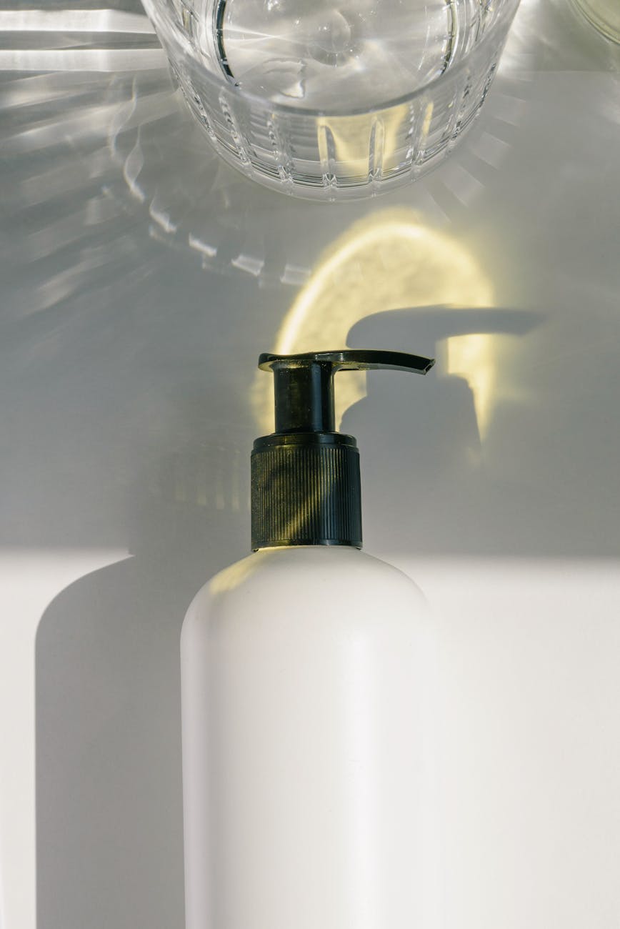 Frosted Glass Soap Dispenser with Brushed Aluminium Pump