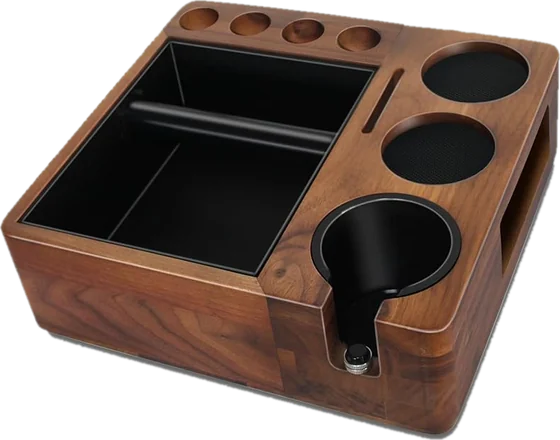 Espresso Tamping Station with Built-In Knockbox